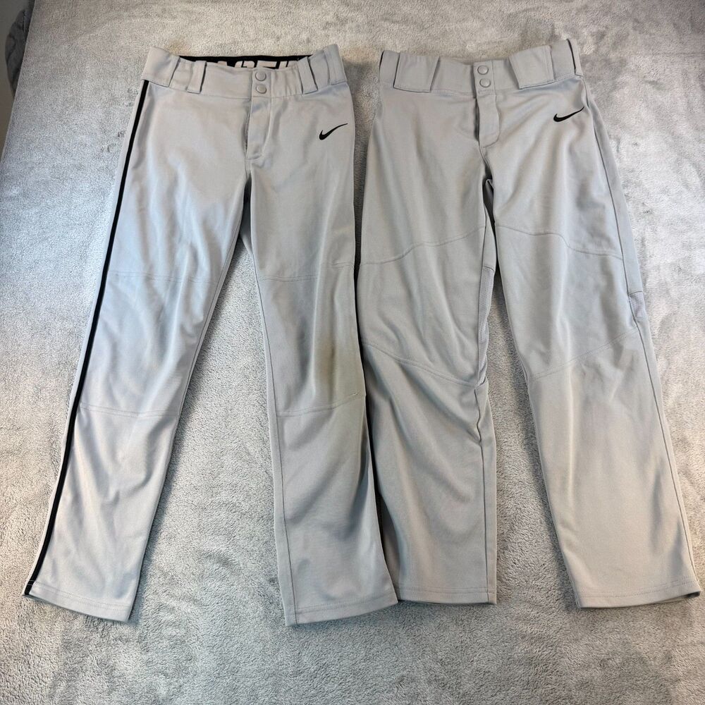 Nike Dri-FIT Baseball Pants Men’s Large Gray Lot of 2 Athletic